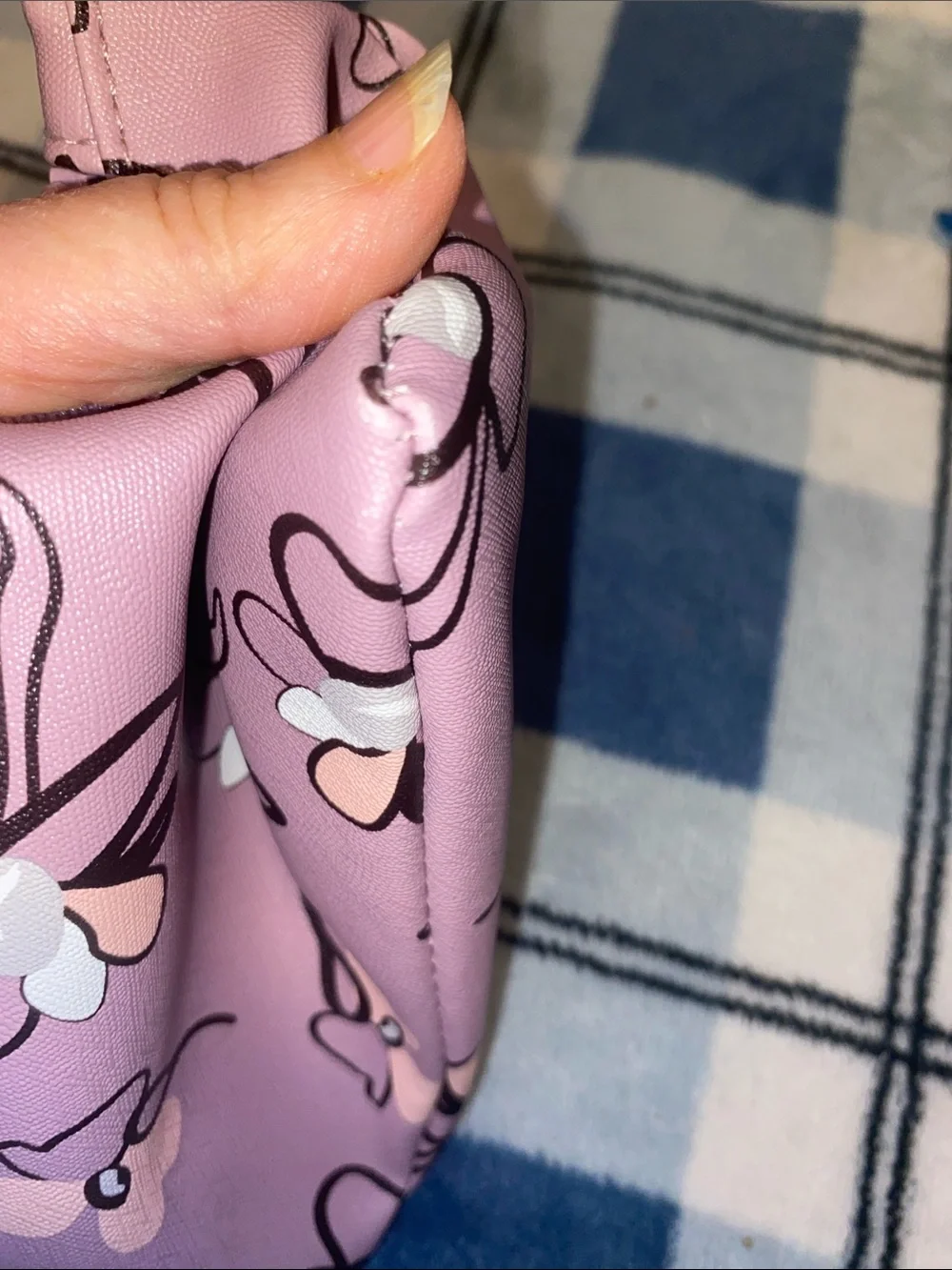 ipsy Pink Floral Wristlet Pouch with Wooden Ring